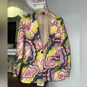 VENTI6 Made in Italy Women’s Colorful Trendy Statement Blazer Jacket Size Large